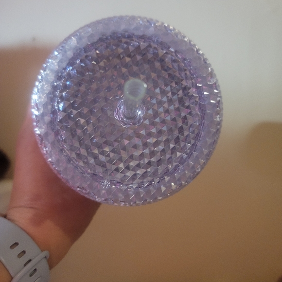 STARBUCKS 2019 HOLIDAY SILVER BLING STUDDED TUMBLER COLD CUP 24oz - Picture 2 of 3